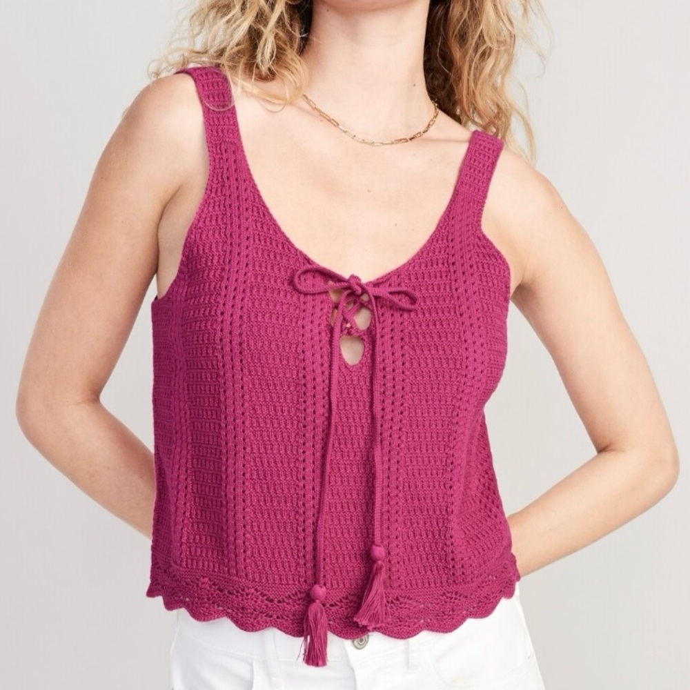 🌸 Old Navy Tie-Front Sweater Tank Top 🌸